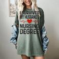 I Survived My Husband's Nursing Degree School Graduation Women's Comfort Colors T-Shirt Berry
