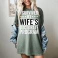 i Survived My Wife Doctorate Program PHD Wife Graduation Women's Comfort Colors T-Shirt Berry