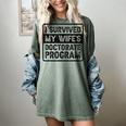 I Survived My Wife's Doctorate Program PhD Graduation Women's Comfort Colors T-Shirt Berry