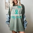 Teal In Memory Of My Aunt Ovary Ovarian Cancer Teal Ribbon Women's Comfort Colors T-Shirt Berry