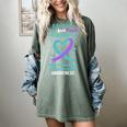 Teal Purple Memory Of Grandson Suicide Prevention Ribbon Women's Comfort Colors T-Shirt Berry Teal Purple Memory Of Grandson Suicide Prevention Ribbon Women's Comfort Colors T-Shirt Berry