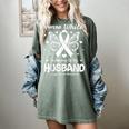 I Wear In Memory Of My Husband Lung Cancer Awareness Women's Comfort Colors T-Shirt Berry I Wear In Memory Of My Husband Lung Cancer Awareness Women's Comfort Colors T-Shirt Berry