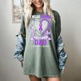 I Wear Purple In Memory Of My Dad Alzheimer's Awareness Women's Comfort Colors T-Shirt Berry