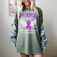 I Wear Purple In Memory Of My Dad Pancreatic Cancer Women's Comfort Colors T-Shirt Berry I Wear Purple In Memory Of My Dad Pancreatic Cancer Women's Comfort Colors T-Shirt Berry