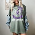 I Wear Purple In Memory Of Mother Mom Alzheimers Back Print Women's Comfort Colors T-Shirt Berry I Wear Purple In Memory Of Mother Mom Alzheimers Back Print Women's Comfort Colors T-Shirt Berry