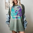 I Wear Teal And Purple In Memory Of My Mom Women's Comfort Colors T-Shirt Berry I Wear Teal And Purple In Memory Of My Mom Women's Comfort Colors T-Shirt Berry