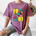 1981 Retro Raised In The 80s Old School Nostalgia Vibes Women's Comfort Colors T-Shirt Blue Jean