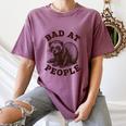 Bad At People Ferret Introvert Saying Slogan Tee Women's Comfort Colors T-Shirt Blue Jean