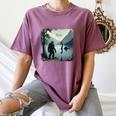 Bigfoot Sasquatch & Loch Ness Monster Introvert Bruh Women's Comfort Colors T-Shirt Blue Jean