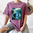Bigfoot Sasquatch Loch Ness Monster Introvert Bruh Women's Comfort Colors T-Shirt Blue Jean