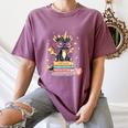 Book Lover Chibi Dragon With Big Red Glasses Bookworm Women's Comfort Colors T-Shirt Blue Jean