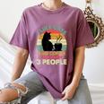 Cats Coffee & 3 People Tee Cute Font Introvert Humor Women's Comfort Colors T-Shirt Blue Jean