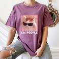 Cool Cat Meme Ew People Anti Social Introvert Cute Cat Women's Comfort Colors T-Shirt Blue Jean