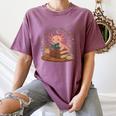 Cute Axolotl Reading Books Cozy Bookworm Women's Comfort Colors T-Shirt Blue Jean