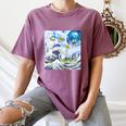 Frutiger Aero Aesthetic Tech Great Wave Of Kanagawa Fishes Raglan Baseball Tee Women's Comfort Colors T-Shirt Blue Jean Frutiger Aero Aesthetic Tech Great Wave Of Kanagawa Fishes Raglan Baseball Tee Women's Comfort Colors T-Shirt Blue Jean