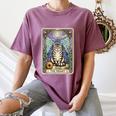 The Hermit Cat Tarot Card Introvert By Georgi Women's Comfort Colors T-Shirt Blue Jean
