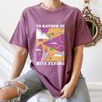 I'd Rather Be Kite Flying Throwback Hobby Memory Kite Women's Comfort Colors T-Shirt Blue Jean