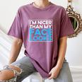I'm Nicer Than My Face Looks Shy People Introverts Women's Comfort Colors T-Shirt Blue Jean