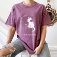 Introvert Cat With Coffee On Computer Antisocial Emo Goth Women's Comfort Colors T-Shirt Blue Jean
