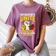 Introverts Unite Introvert Antisocial Anti Social Women's Comfort Colors T-Shirt Blue Jean