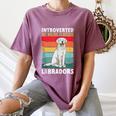 Labrador Retriever Introvert White Lab Women's Comfort Colors T-Shirt Blue Jean