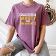 Powered By Anxiety And Awkwardness Social Anxiety Introverts Women's Comfort Colors T-Shirt Blue Jean
