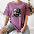 READING IN PEACE RIP Introvert Skeleton Read Book Meme Women's Comfort Colors T-Shirt Blue Jean READING IN PEACE RIP Introvert Skeleton Read Book Meme Women's Comfort Colors T-Shirt Blue Jean