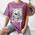 Reading Time At Last Book Lover Introvert Skeleton Reading Women's Comfort Colors T-Shirt Blue Jean