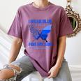 I Wear Blue In Memory For My Son Colon Cancer Awareness Women's Comfort Colors T-Shirt Blue Jean