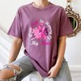 I Wear Pink In Memory Of My Niece Breast Cancer Awareness Women's Comfort Colors T-Shirt Blue Jean