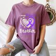 I Wear Purple In Memory Of My Brother Overdose Awareness Women's Comfort Colors T-Shirt Blue Jean I Wear Purple In Memory Of My Brother Overdose Awareness Women's Comfort Colors T-Shirt Blue Jean