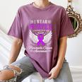 I Wear Purple In Memory Of My Dad Pancreatic Cancer Women's Comfort Colors T-Shirt Blue Jean I Wear Purple In Memory Of My Dad Pancreatic Cancer Women's Comfort Colors T-Shirt Blue Jean