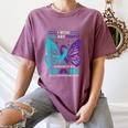 I Wear Teal And Purple In Memory Of My Dad Women's Comfort Colors T-Shirt Blue Jean