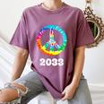 2033 Graduation Class Year Tie Dye Peace Sign Women's Comfort Colors T-Shirt Moss