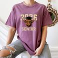 Class Of 2026 Highland Cow Senior Graduation School Pride Women's Comfort Colors T-Shirt Moss
