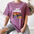 I Just Crushed Preschool Monster Truck Graduation Women's Comfort Colors T-Shirt Moss