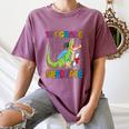 Kids 1st Grade Graduate Dinosaur Trex 1st Grade Graduation Women's Comfort Colors T-Shirt Moss