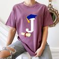 Kids Initial J Letter For Boys Preschool Graduation Kindergarten Women's Comfort Colors T-Shirt Moss
