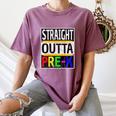 Kids Straight Outta Pre-K Graduation Women's Comfort Colors T-Shirt Moss
