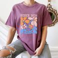 Senior 2026 Retro Groovy Flowers Graduation Women's Comfort Colors T-Shirt Moss