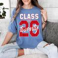 2 Sided Class Of 2026 Senior 2026 Graduation Women's Comfort Colors T-Shirt Blue Jean