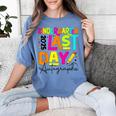 2025 Last Day Of School Autograph Kindergarten Graduation Women's Comfort Colors T-Shirt Blue Jean