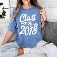 Class Of 2018 Graduation Cap Trendy Cute Women's Comfort Colors T-Shirt Blue Jean