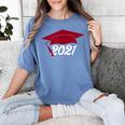 Class Of 2021 Burgundy Regalia Graduation Women's Comfort Colors T-Shirt Blue Jean