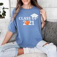 Class Of 2021 Graduation Him Her Basketball Pullover Women's Comfort Colors T-Shirt Blue Jean