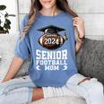 Class Of 2024 Graduation Senior Football Mom 2024 Women's Comfort Colors T-Shirt Blue Jean