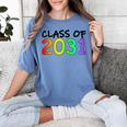 Class Of 2031 Pre-K -12th Grade Hand Prints Space Graduation Women's Comfort Colors T-Shirt Blue Jean