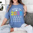 Class Of 2035 Grow With Me Checklist Graduation Women's Comfort Colors T-Shirt Blue Jean