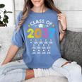 Class Of 2037 Grow With Me Checklist Graduation Women's Comfort Colors T-Shirt Blue Jean