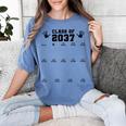 Class Of 2037 Handprint Grow With Me Pre-k Graduation Women's Comfort Colors T-Shirt Blue Jean